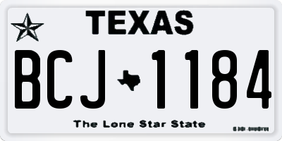TX license plate BCJ1184