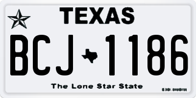TX license plate BCJ1186