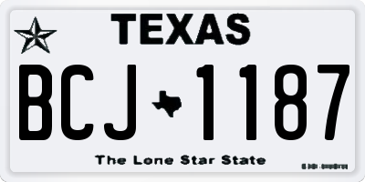 TX license plate BCJ1187