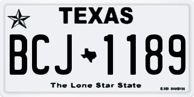 TX license plate BCJ1189