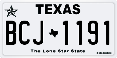 TX license plate BCJ1191