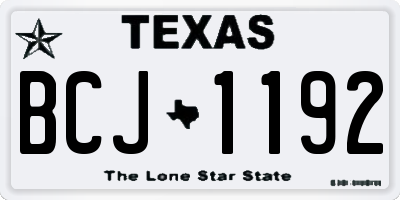 TX license plate BCJ1192