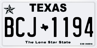 TX license plate BCJ1194