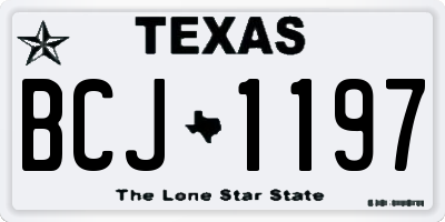 TX license plate BCJ1197