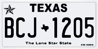 TX license plate BCJ1205