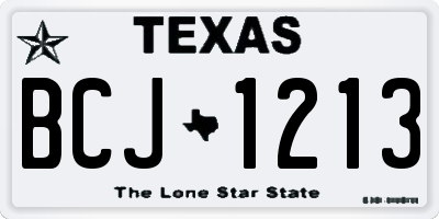 TX license plate BCJ1213