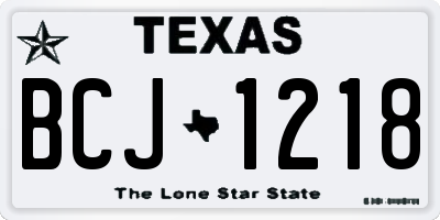 TX license plate BCJ1218