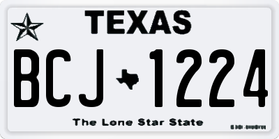 TX license plate BCJ1224