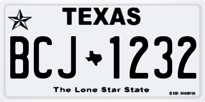 TX license plate BCJ1232