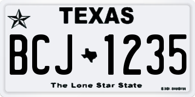 TX license plate BCJ1235