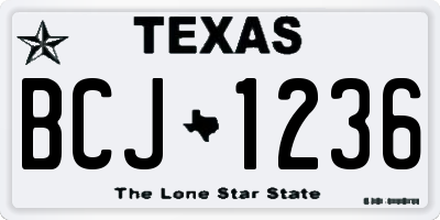 TX license plate BCJ1236