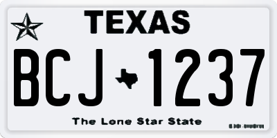 TX license plate BCJ1237