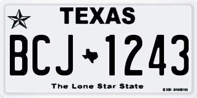TX license plate BCJ1243