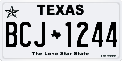 TX license plate BCJ1244