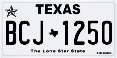 TX license plate BCJ1250
