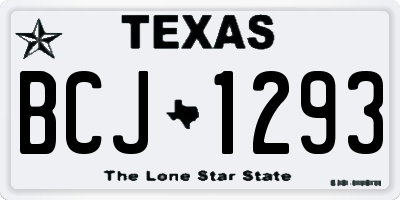 TX license plate BCJ1293