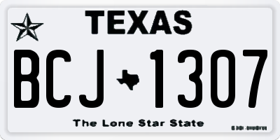 TX license plate BCJ1307