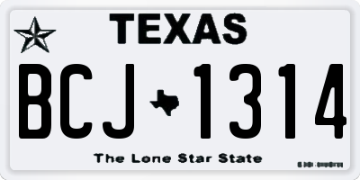 TX license plate BCJ1314