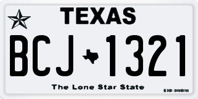 TX license plate BCJ1321