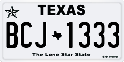 TX license plate BCJ1333