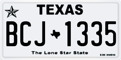 TX license plate BCJ1335