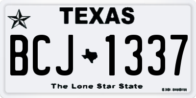 TX license plate BCJ1337