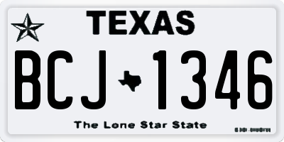 TX license plate BCJ1346