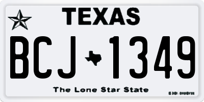 TX license plate BCJ1349