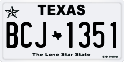 TX license plate BCJ1351