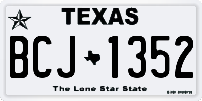 TX license plate BCJ1352