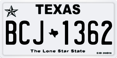 TX license plate BCJ1362