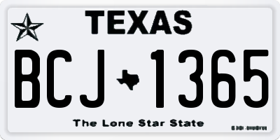 TX license plate BCJ1365
