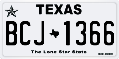 TX license plate BCJ1366