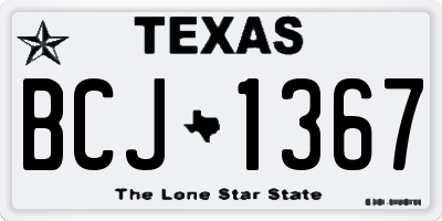 TX license plate BCJ1367