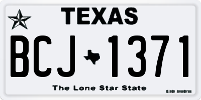 TX license plate BCJ1371