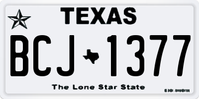 TX license plate BCJ1377