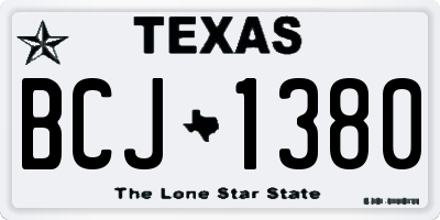 TX license plate BCJ1380