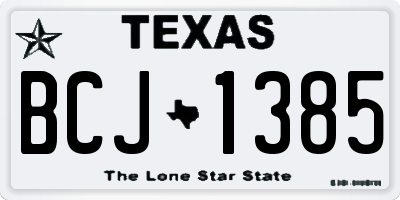 TX license plate BCJ1385