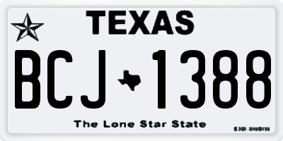 TX license plate BCJ1388