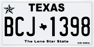 TX license plate BCJ1398