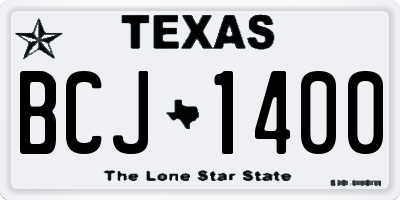 TX license plate BCJ1400