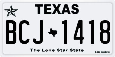 TX license plate BCJ1418