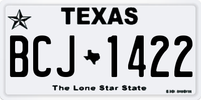 TX license plate BCJ1422
