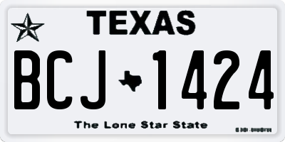 TX license plate BCJ1424