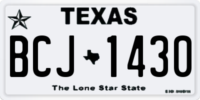 TX license plate BCJ1430