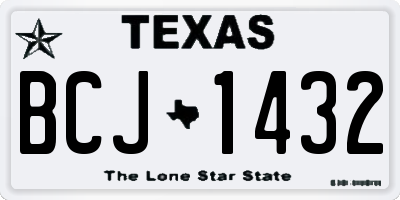TX license plate BCJ1432