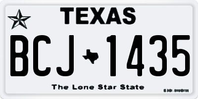 TX license plate BCJ1435