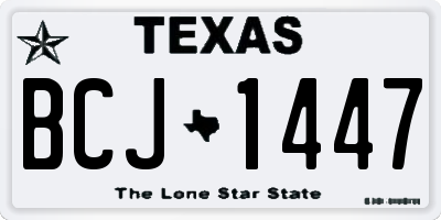 TX license plate BCJ1447