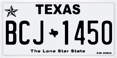 TX license plate BCJ1450