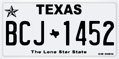 TX license plate BCJ1452